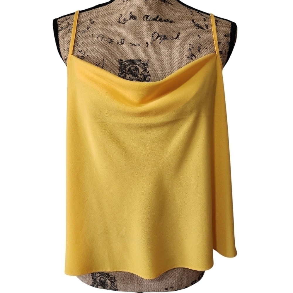 TopShop Yellow Cowl Neck Camisole - size 10